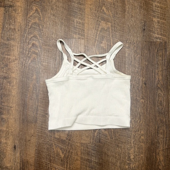White Cross Back Tank Top - Picture 2 of 2